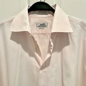 HERMES COTTON DRESS SHIRT, PINK, Size 42 / 16.5